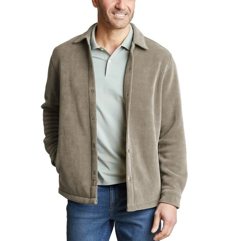 Copper & Oak Men's L Olive Corduroy Shirt Jacket Button up h1884
